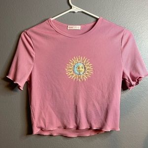 Women's Sun/Moon Tarot Crop Top Pink